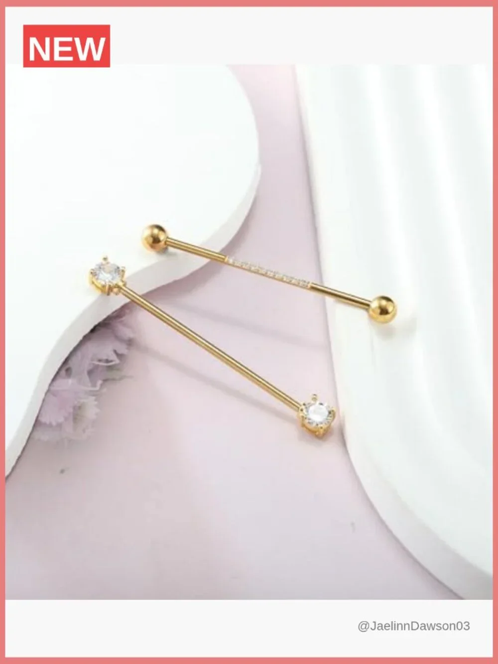 14G Industrial Barbell Earring Set 38mm Stainless Steel Piercing Bar 5 Pack